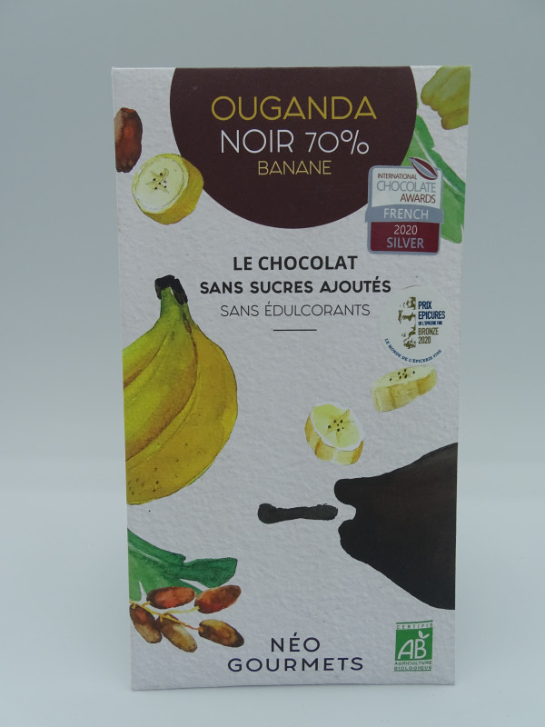 CHOCOLAT NOIR 70 % OUGANDA BANANE BIO