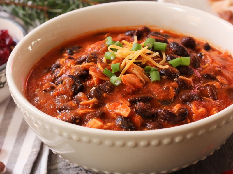Chili de dinde et haricots rouges