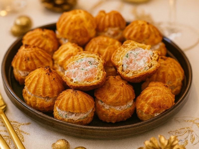 Choux apéritifs au saumon et au fromage frais