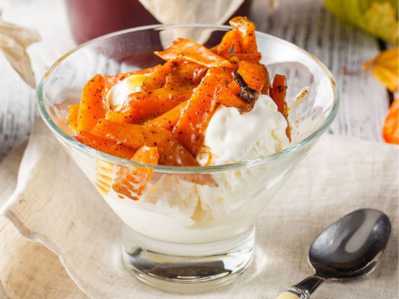 Fromage blanc à la compotée vanillée de courge
