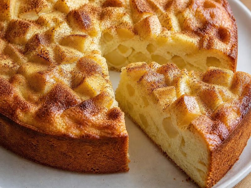 Gâteau au fromage blanc et aux pommes