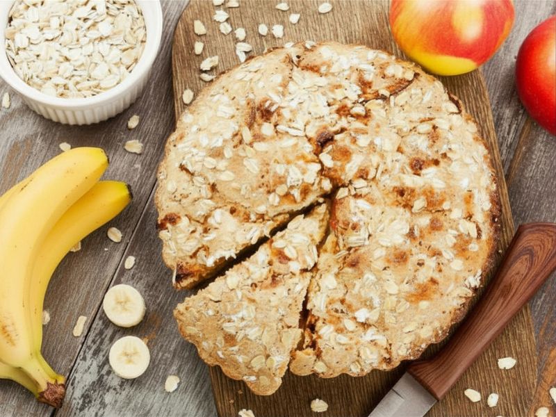 Gâteau léger aux pommes et flocons d'avoine