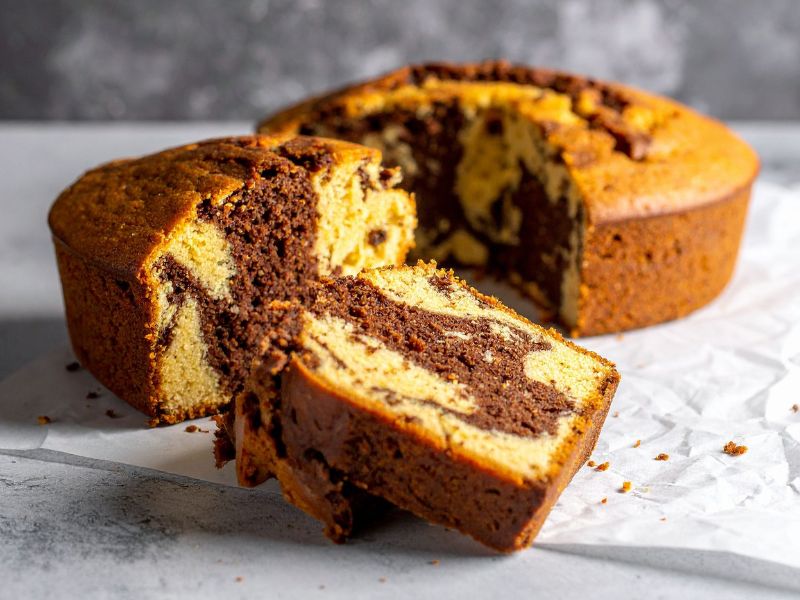 Gâteau marbré léger