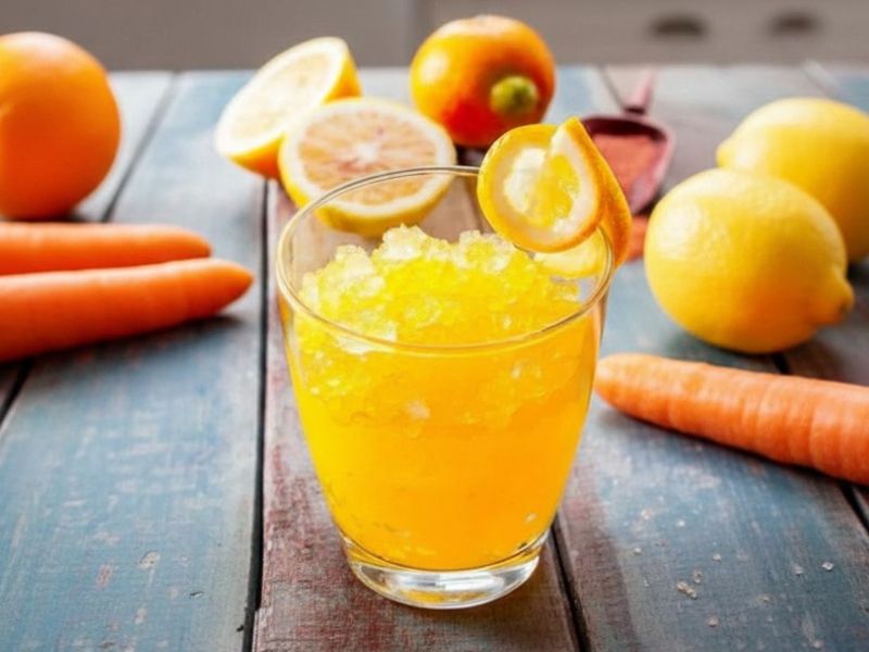 Granité orange, carotte et citron