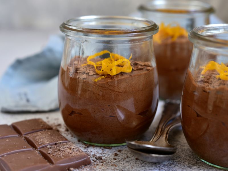 Mousse au chocolat aux zestes d'orange